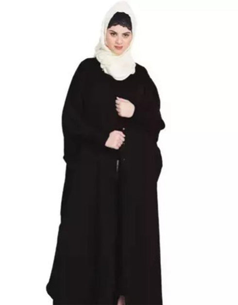 Trendy Front open and cuff with self button butterfly Kaftan In The Shade of  Black